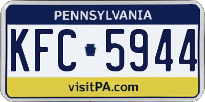 PA license plate KFC5944