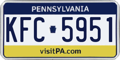 PA license plate KFC5951