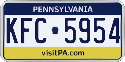 PA license plate KFC5954