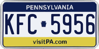 PA license plate KFC5956