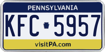 PA license plate KFC5957