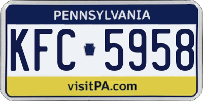 PA license plate KFC5958