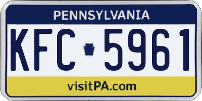 PA license plate KFC5961