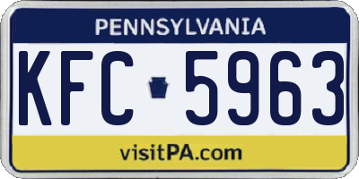 PA license plate KFC5963