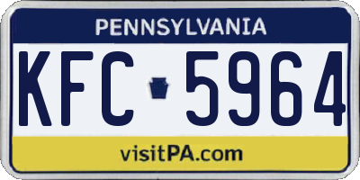 PA license plate KFC5964