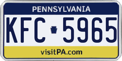 PA license plate KFC5965