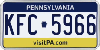 PA license plate KFC5966