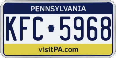 PA license plate KFC5968