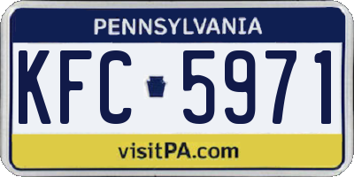 PA license plate KFC5971