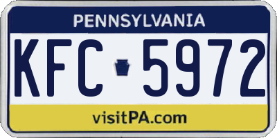 PA license plate KFC5972
