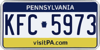 PA license plate KFC5973