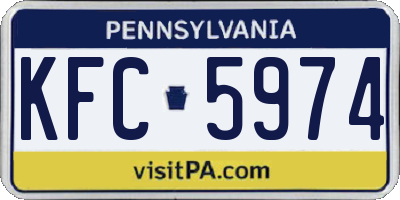 PA license plate KFC5974