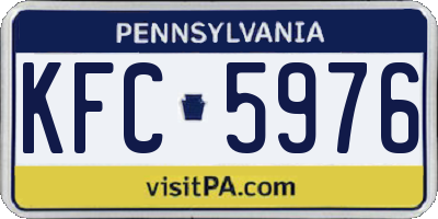 PA license plate KFC5976