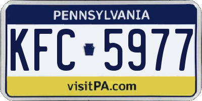 PA license plate KFC5977