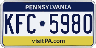 PA license plate KFC5980