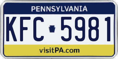 PA license plate KFC5981