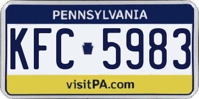 PA license plate KFC5983