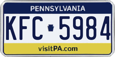 PA license plate KFC5984