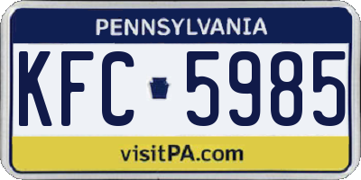 PA license plate KFC5985