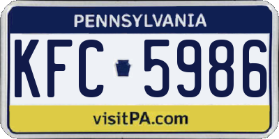 PA license plate KFC5986