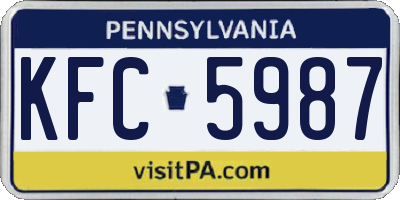 PA license plate KFC5987