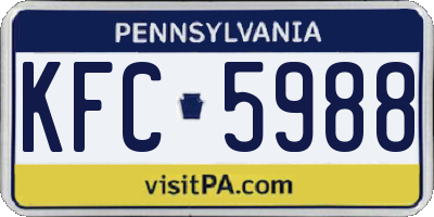 PA license plate KFC5988