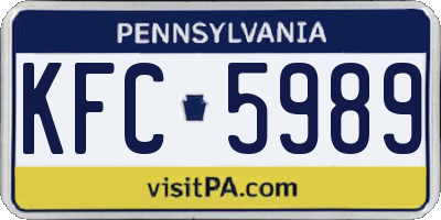 PA license plate KFC5989
