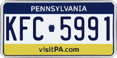 PA license plate KFC5991