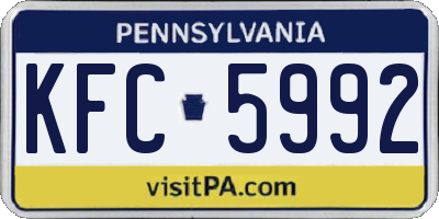 PA license plate KFC5992