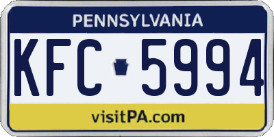 PA license plate KFC5994