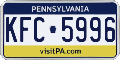 PA license plate KFC5996