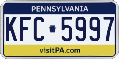 PA license plate KFC5997