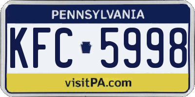 PA license plate KFC5998