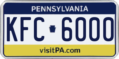 PA license plate KFC6000