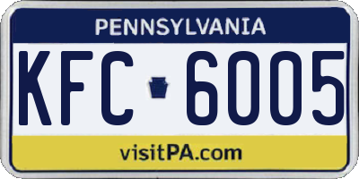 PA license plate KFC6005