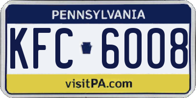 PA license plate KFC6008