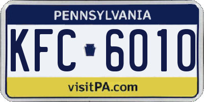 PA license plate KFC6010