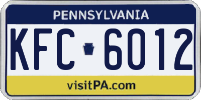 PA license plate KFC6012