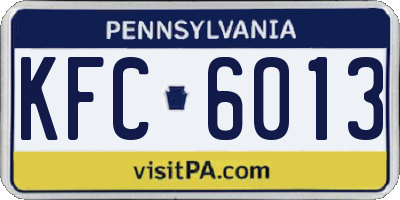 PA license plate KFC6013