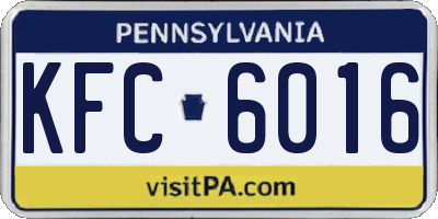 PA license plate KFC6016