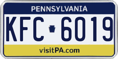 PA license plate KFC6019