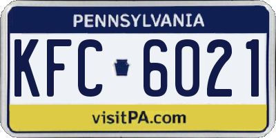 PA license plate KFC6021