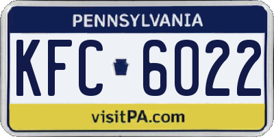 PA license plate KFC6022