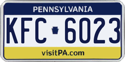 PA license plate KFC6023