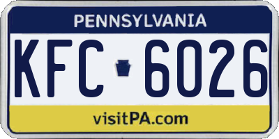 PA license plate KFC6026