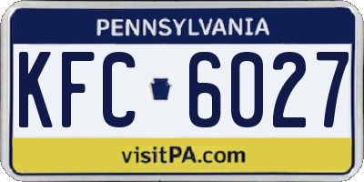 PA license plate KFC6027