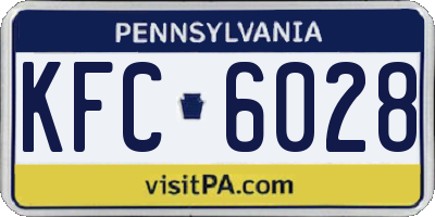 PA license plate KFC6028