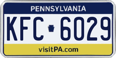 PA license plate KFC6029