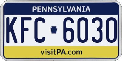 PA license plate KFC6030