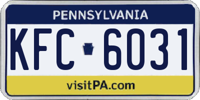 PA license plate KFC6031